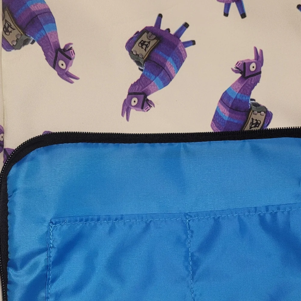 Fortnite Kids Backpack with Purple Llama Print - White